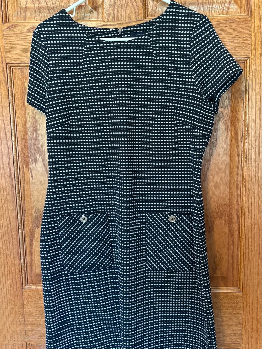Tommy Hilfiger Navy and White Patterned Dress
